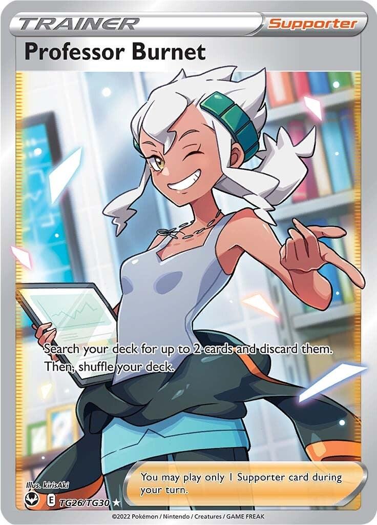 Silver Tempest Professor Burnet Pokémon card